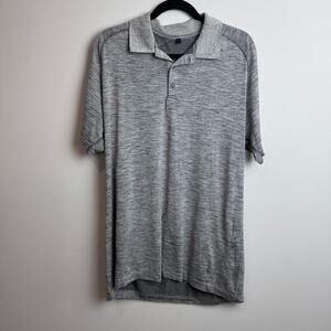 Lululemon Men's Grey Marled Polo Shirt Size XL